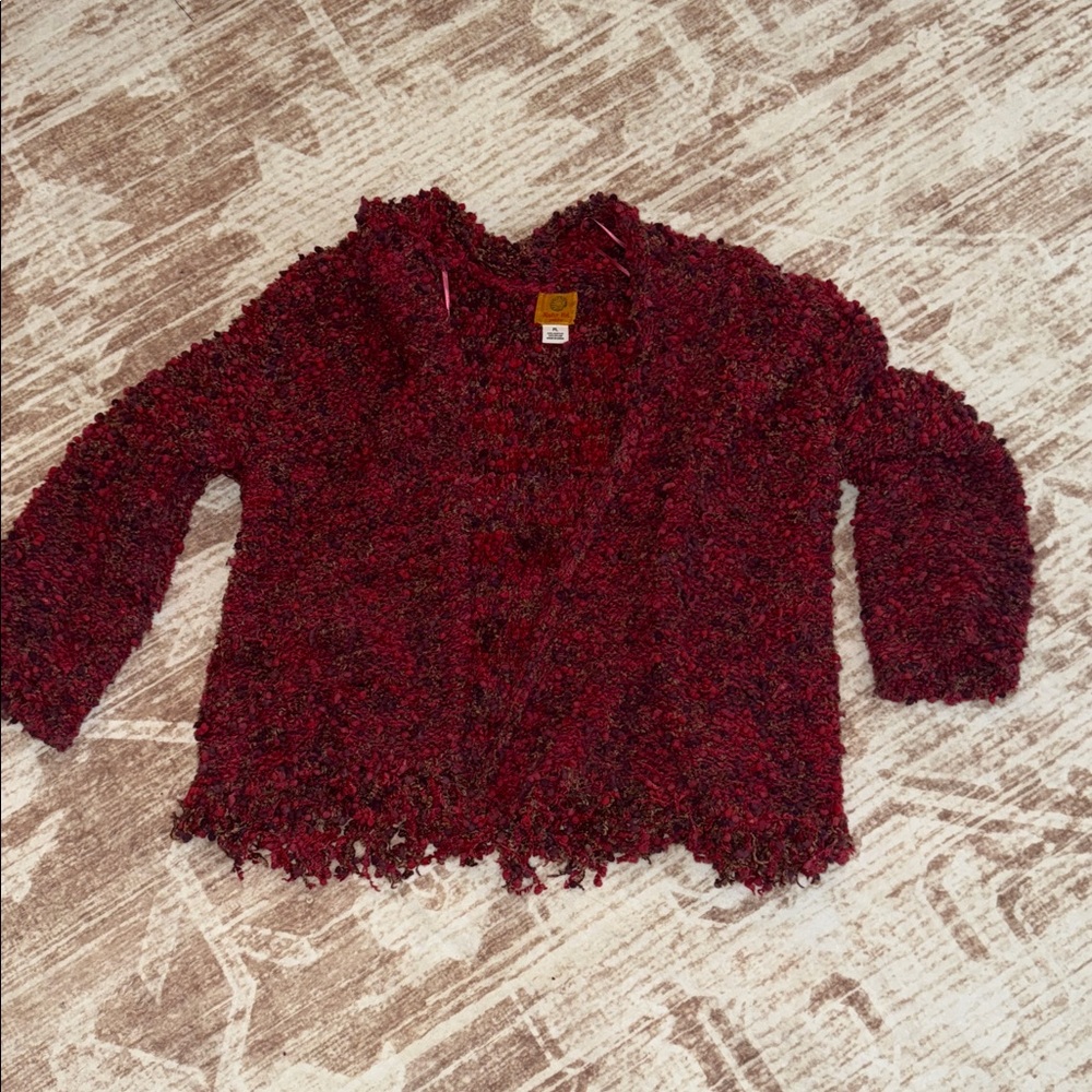 Cozy Red Ruby Rd Petite Large Sweater - Picture 6 of 7